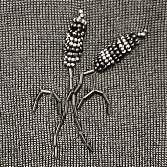 Debbie Shuchat Montreal Designer Hand Beaded Vintage Black Top 3/4 Length Sleeve - Picture 6 of 9